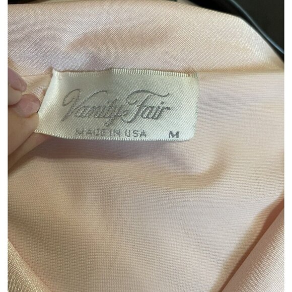 Vanity Fair Robe House Coat Pink Pearlized Buttons Nylon Size M Medium Vintage - Picture 9 of 9